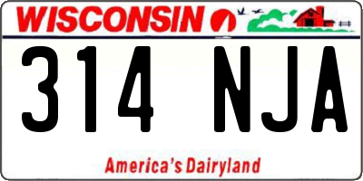 WI license plate 314NJA