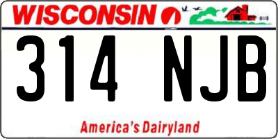 WI license plate 314NJB