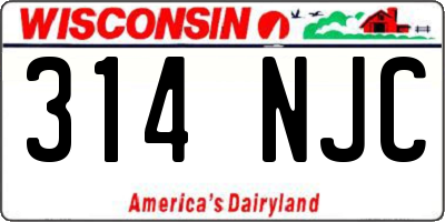 WI license plate 314NJC
