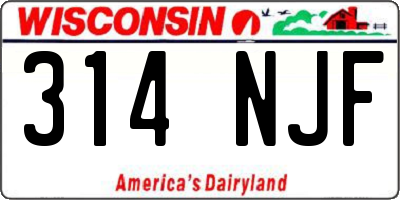 WI license plate 314NJF