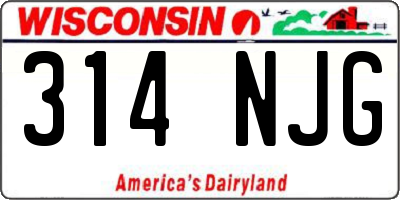 WI license plate 314NJG