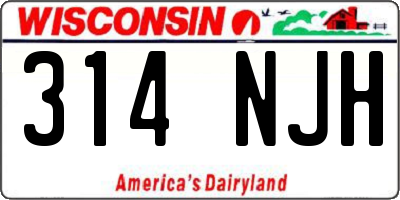 WI license plate 314NJH