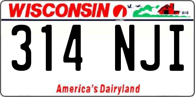 WI license plate 314NJI