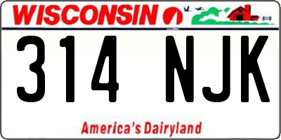 WI license plate 314NJK