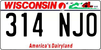 WI license plate 314NJO