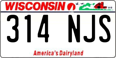 WI license plate 314NJS