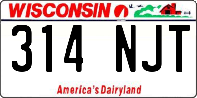 WI license plate 314NJT
