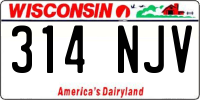 WI license plate 314NJV