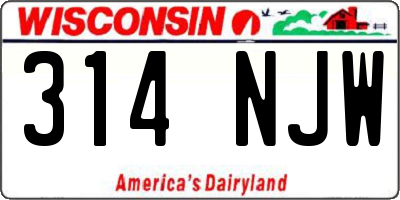 WI license plate 314NJW