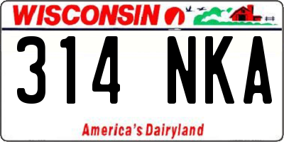 WI license plate 314NKA