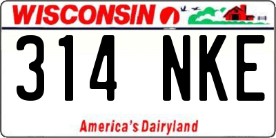 WI license plate 314NKE