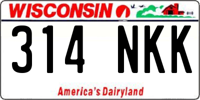 WI license plate 314NKK