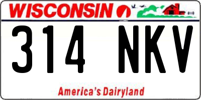 WI license plate 314NKV