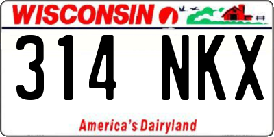 WI license plate 314NKX