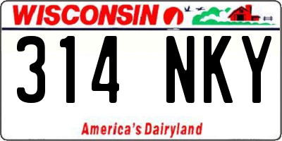 WI license plate 314NKY
