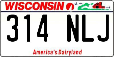 WI license plate 314NLJ