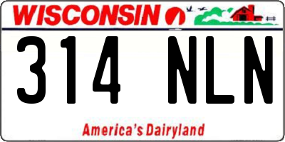 WI license plate 314NLN