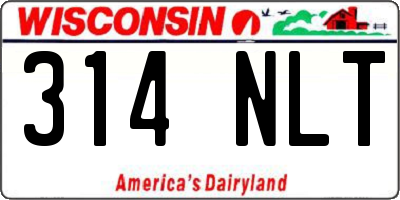 WI license plate 314NLT