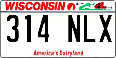 WI license plate 314NLX