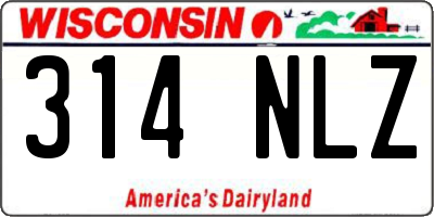 WI license plate 314NLZ