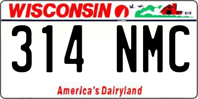 WI license plate 314NMC