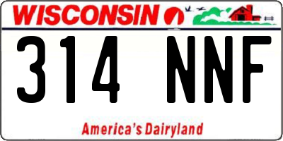 WI license plate 314NNF