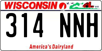 WI license plate 314NNH