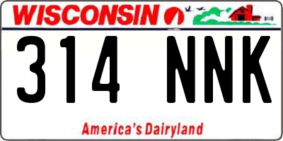 WI license plate 314NNK