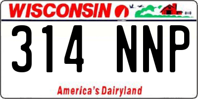 WI license plate 314NNP