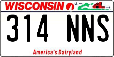 WI license plate 314NNS