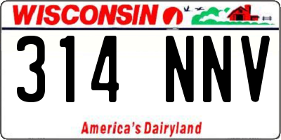 WI license plate 314NNV