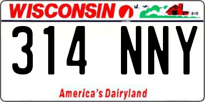 WI license plate 314NNY