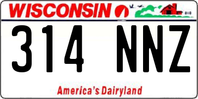 WI license plate 314NNZ