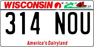 WI license plate 314NOU