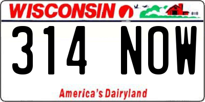 WI license plate 314NOW
