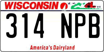 WI license plate 314NPB