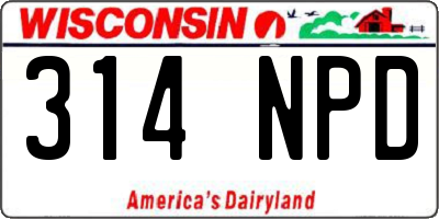 WI license plate 314NPD
