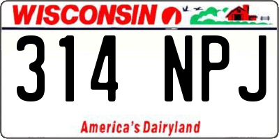WI license plate 314NPJ
