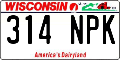WI license plate 314NPK