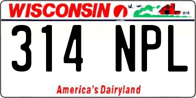 WI license plate 314NPL