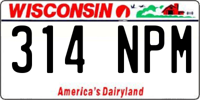 WI license plate 314NPM