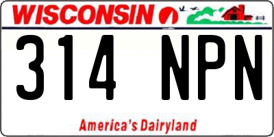 WI license plate 314NPN