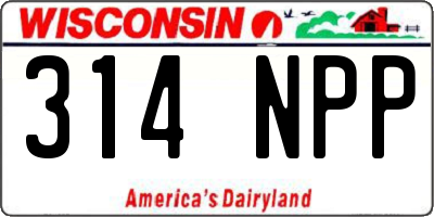 WI license plate 314NPP