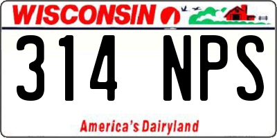 WI license plate 314NPS