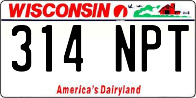 WI license plate 314NPT