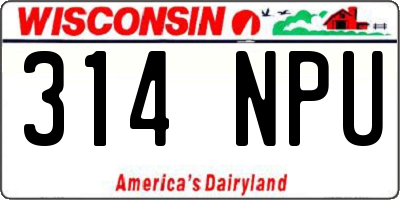 WI license plate 314NPU