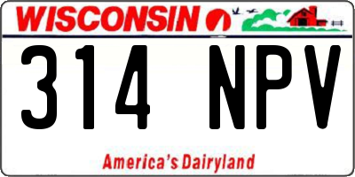 WI license plate 314NPV