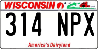 WI license plate 314NPX