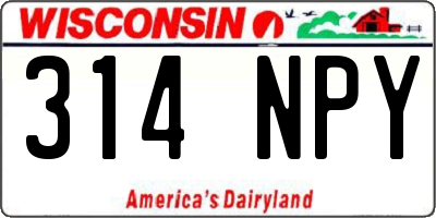 WI license plate 314NPY