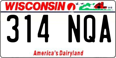 WI license plate 314NQA